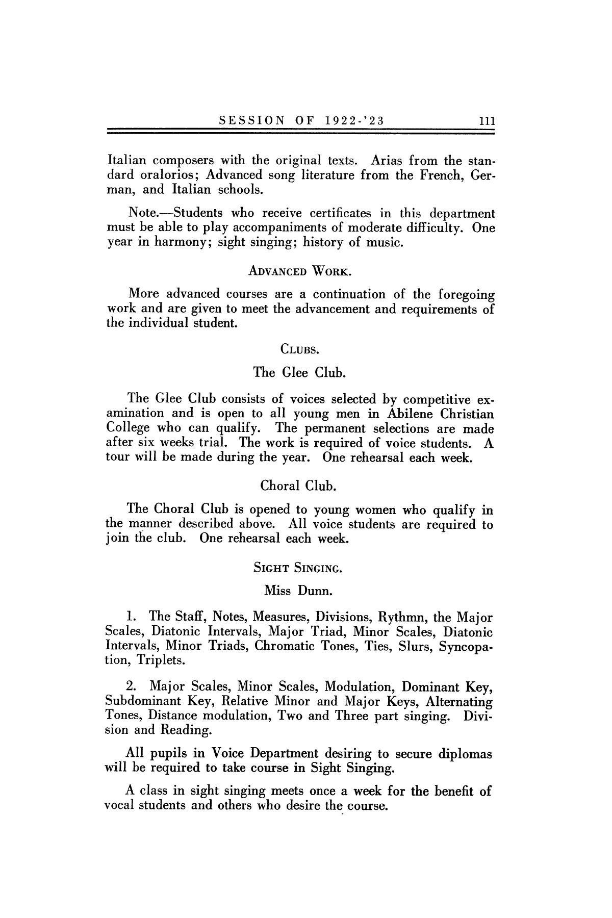 Catalog of Abilene Christian College, 1922-1923
                                                
                                                    111
                                                