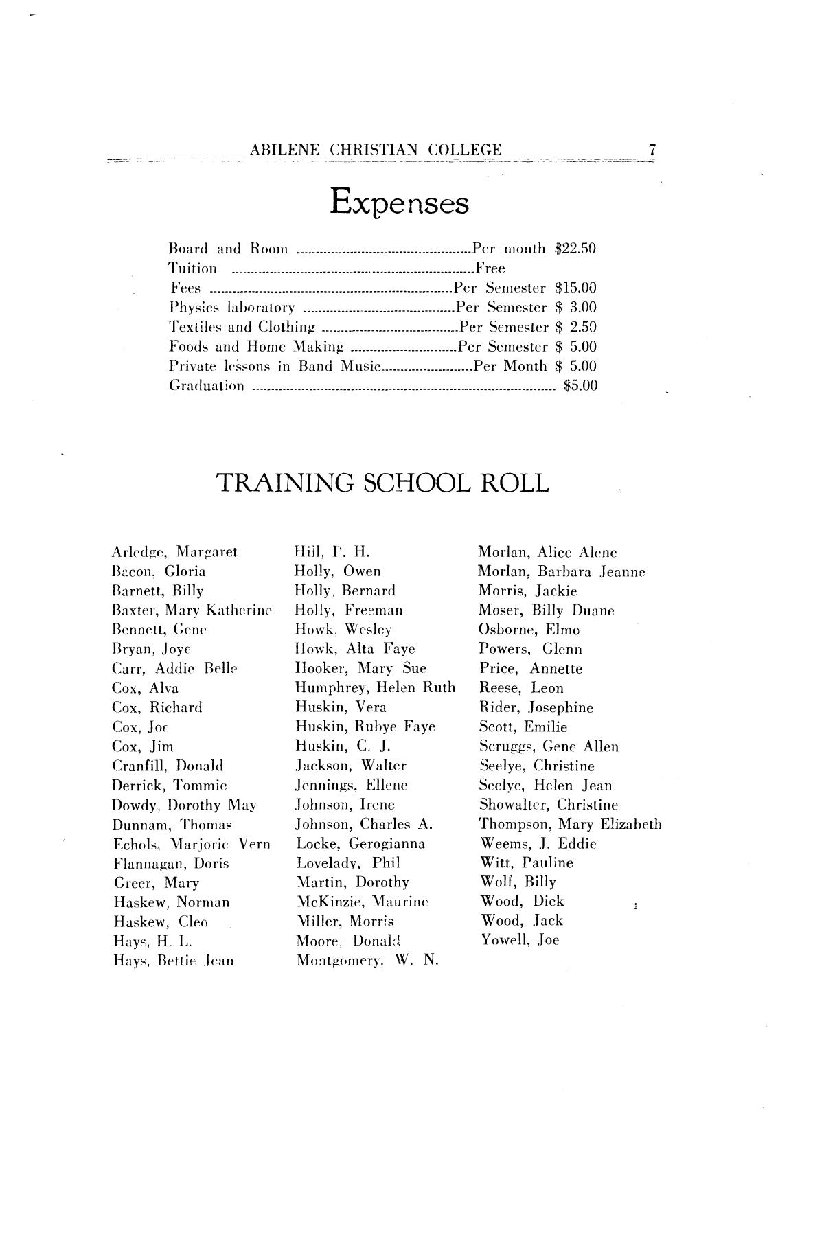 Catalog of Abilene Christian College, 1933-1934
                                                
                                                    7
                                                