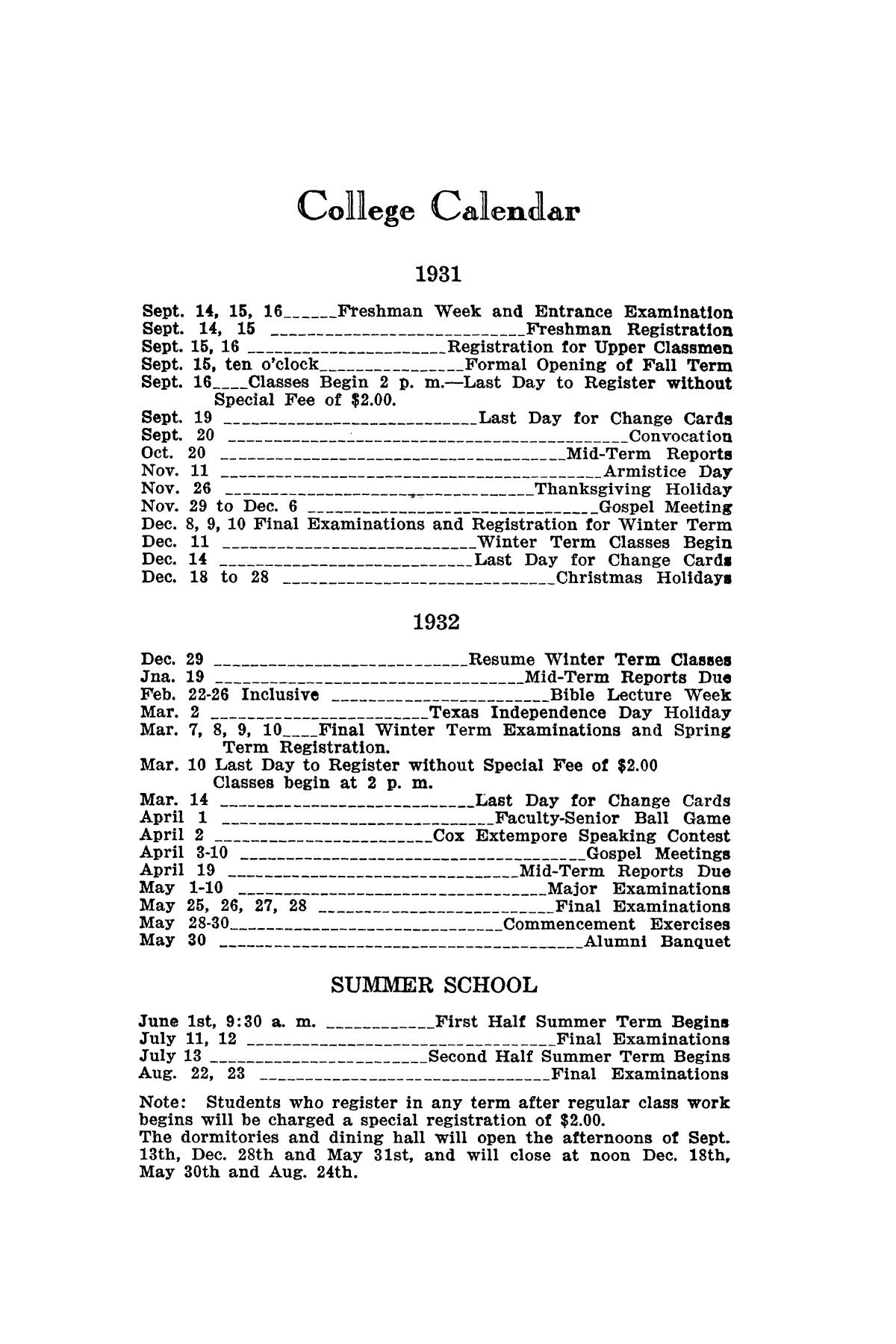 Catalog of Abilene Christian College, 1931-1932
                                                
                                                    2
                                                