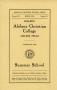 Book: Catalog of Abilene Christian College, 1930