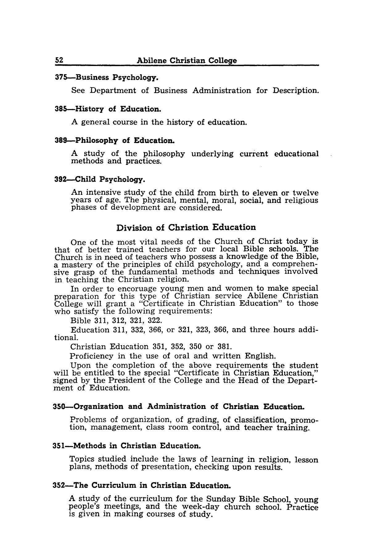 Catalog of Abilene Christian College, 1942-1943
                                                
                                                    52
                                                