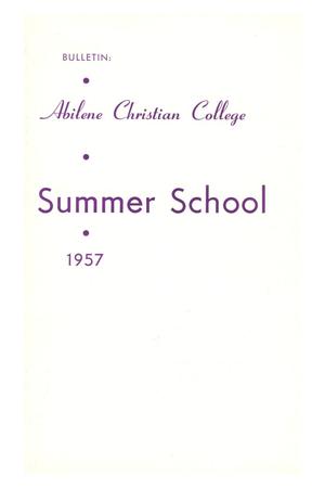 Primary view of object titled 'Catalog of Abilene Christian College, 1957'.