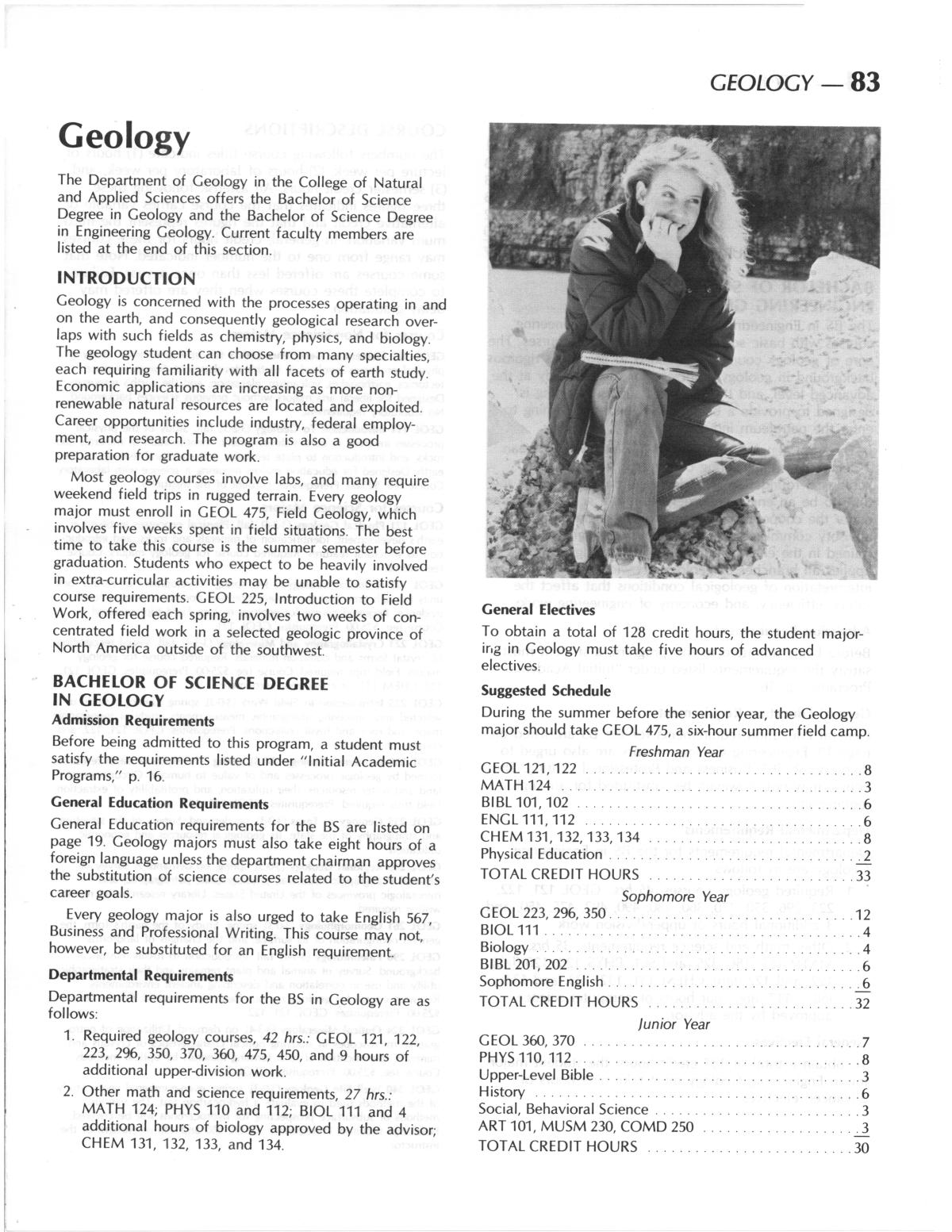 Catalog of Abilene Christian University, 1986-1987
                                                
                                                    83
                                                