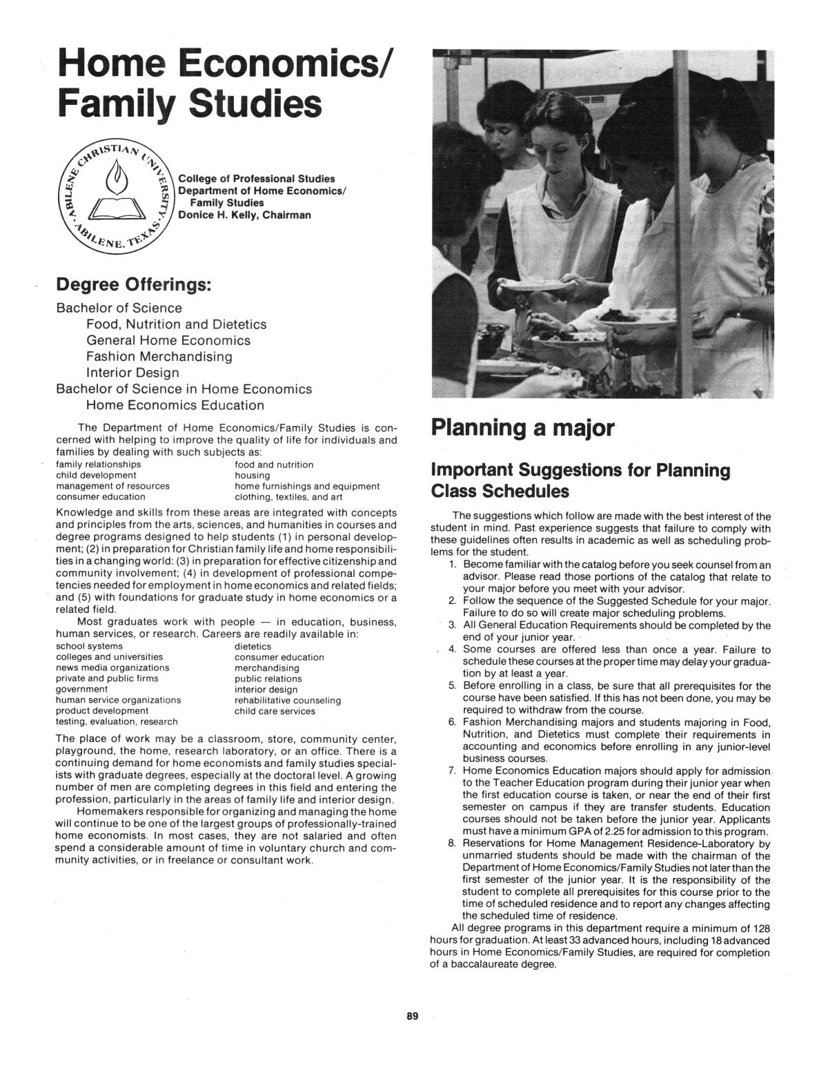 Catalog of Abilene Christian University, 1983-1984
                                                
                                                    89
                                                