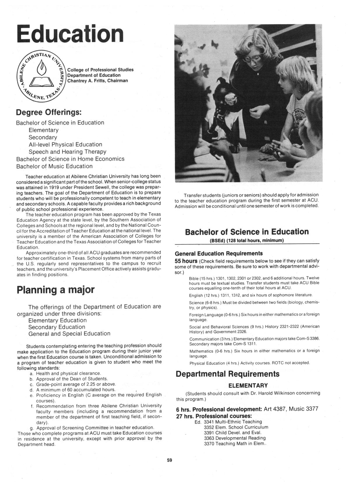 Catalog of Abilene Christian University, 1982-1983
                                                
                                                    59
                                                