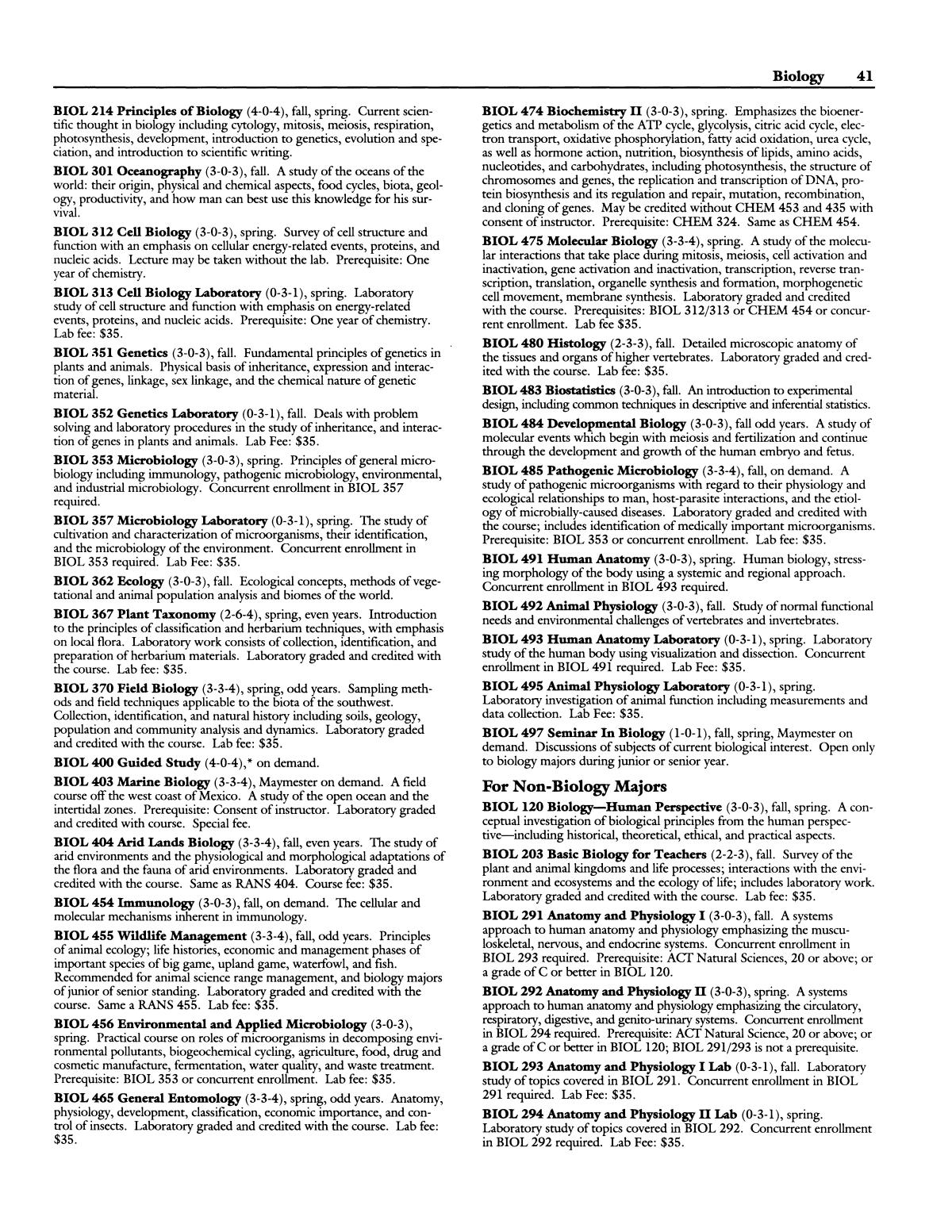 Catalog of Abilene Christian University, 1994-1995
                                                
                                                    41
                                                