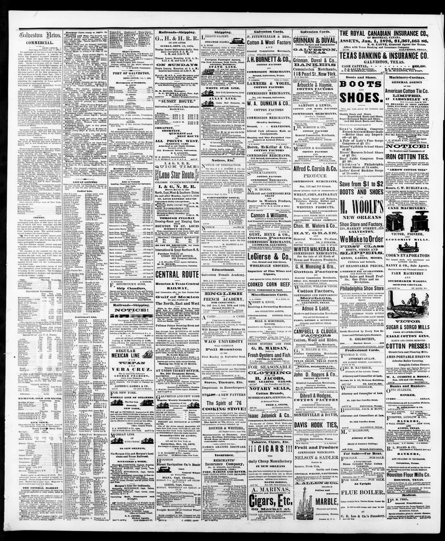 The Galveston Daily News. (Galveston, Tex.), Vol. 35, No. 171, Ed. 1 Sunday, October 8, 1876
                                                
                                                    [Sequence #]: 3 of 4
                                                