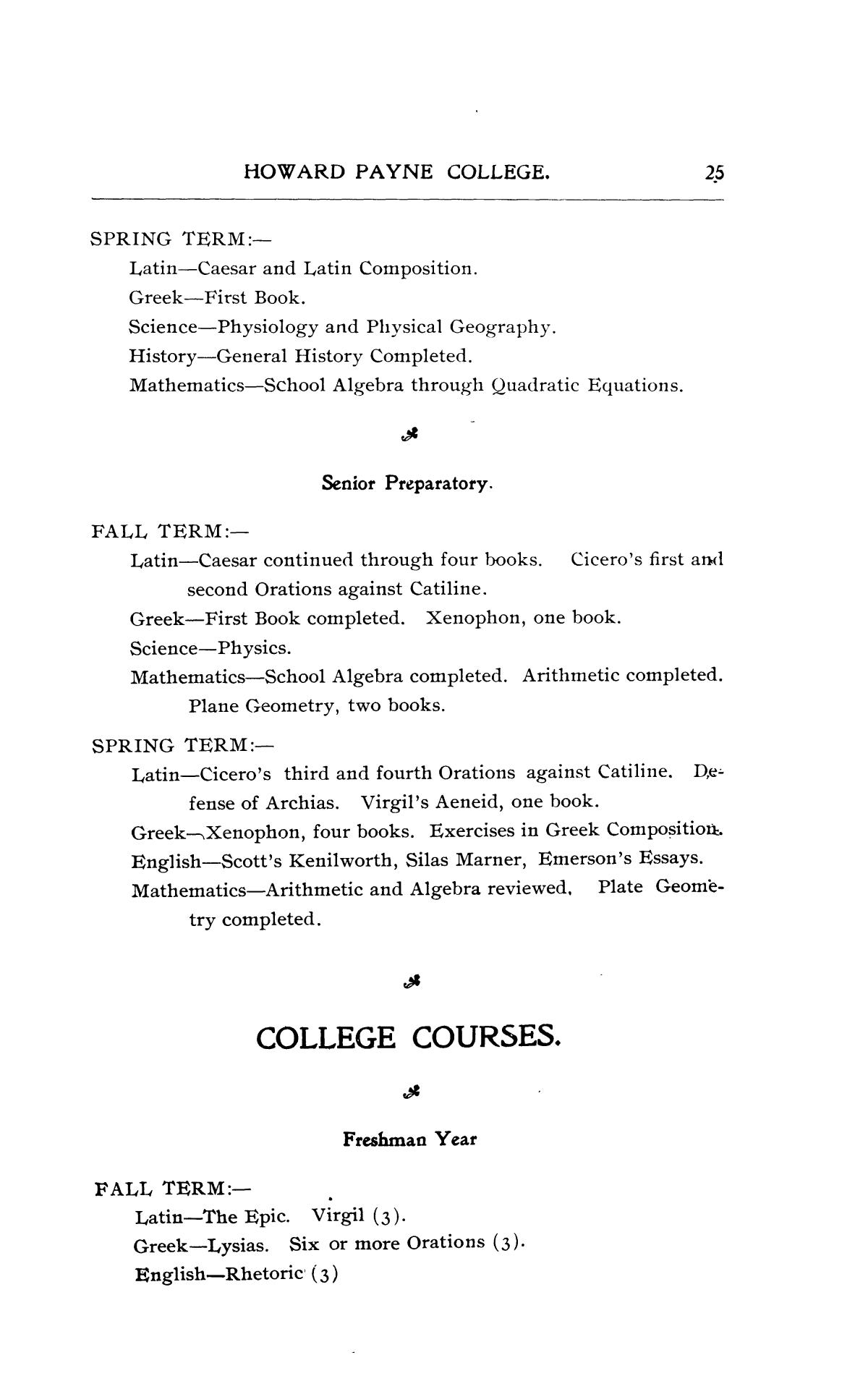 Catalogue of Howard Payne College, 1900-1901
                                                
                                                    25
                                                