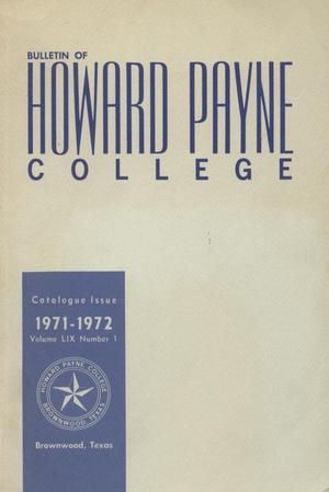 Primary view of object titled 'Catalogue of Howard Payne College, 1970-1971'.