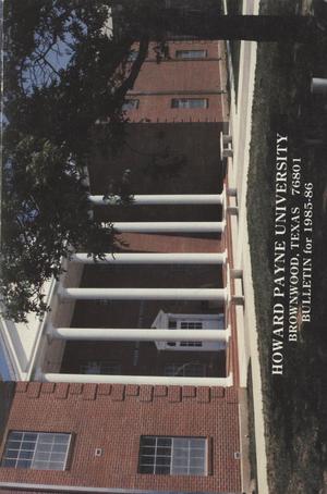 Primary view of object titled 'Catalog of Howard Payne University, 1985-1986'.