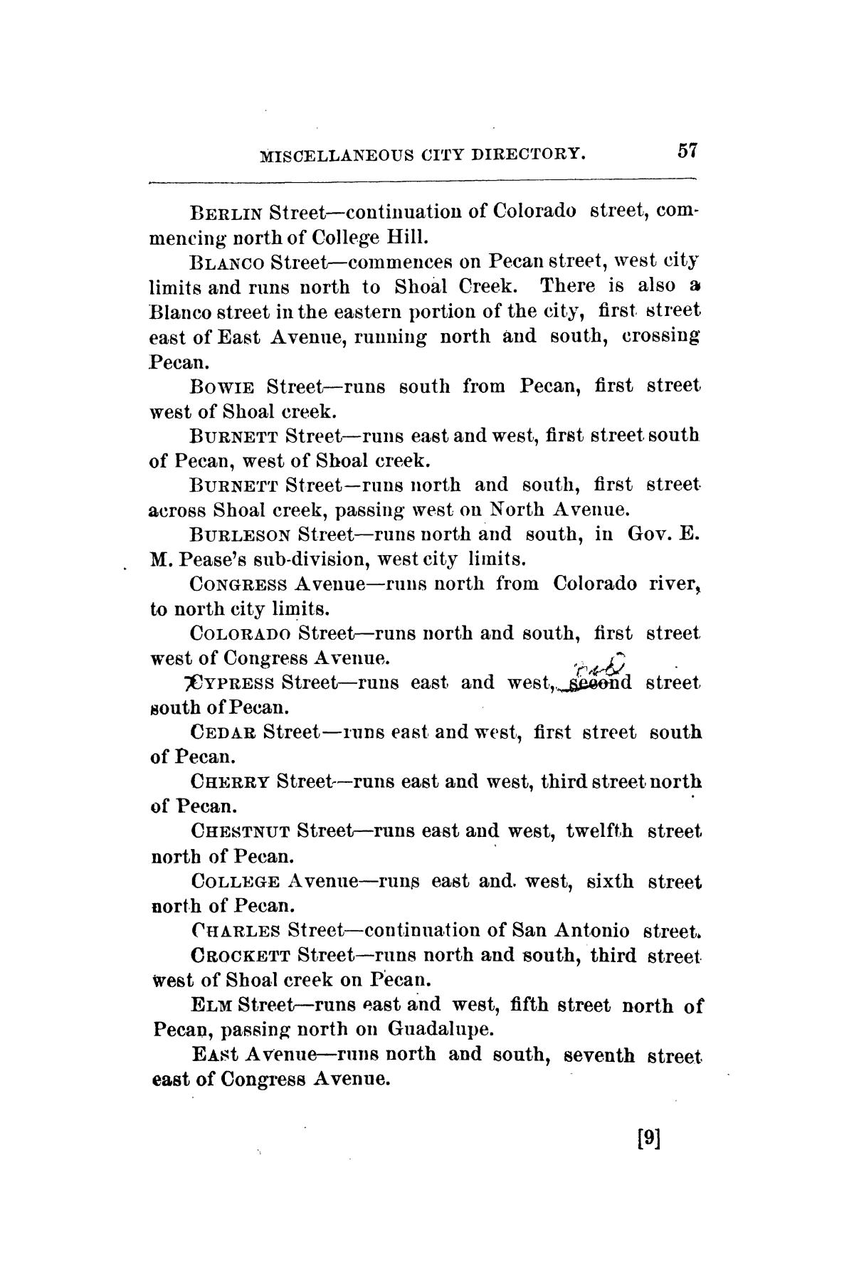 Mooney & Morrison's General Directory Of The City Of Austin, Texas, For 1877-78.
                                                
                                                    57
                                                