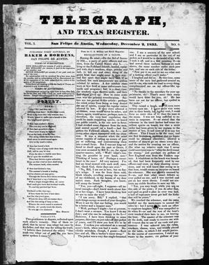 Primary view of object titled 'Telegraph and Texas Register (San Felipe de Austin [i.e. San Felipe], Tex.), Vol. 1, No. 8, Ed. 1, Wednesday, December 2, 1835'.