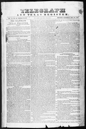 Primary view of object titled 'Telegraph and Texas Register (Houston, Tex.), Vol. 2, No. 45, Ed. 1, Saturday, October 28, 1837'.