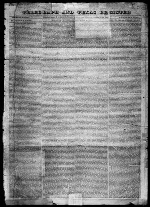 Primary view of object titled 'Telegraph and Texas Register (Houston, Tex.), Vol. 4, No. 23, Ed. 1, Wednesday, December 26, 1838'.