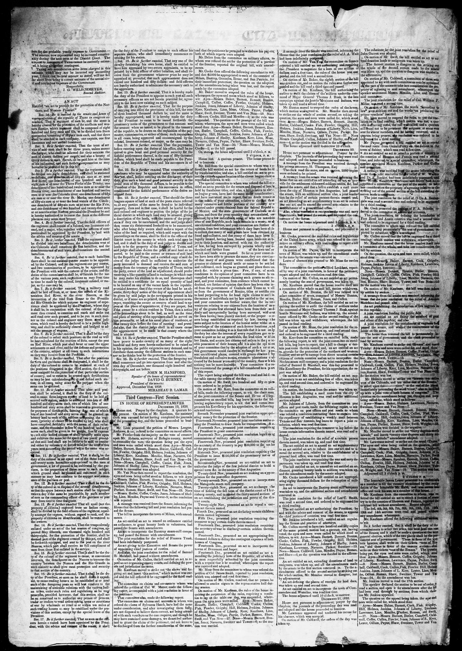 Telegraph and Texas Register (Houston, Tex.), Vol. 4, No. 25, Ed. 1, Wednesday, January 2, 1839
                                                
                                                    [Sequence #]: 2 of 4
                                                