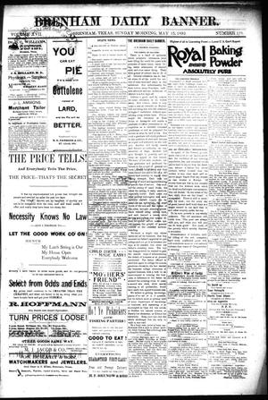 Primary view of object titled 'Brenham Daily Banner. (Brenham, Tex.), Vol. 17, No. 118, Ed. 1 Sunday, May 15, 1892'.