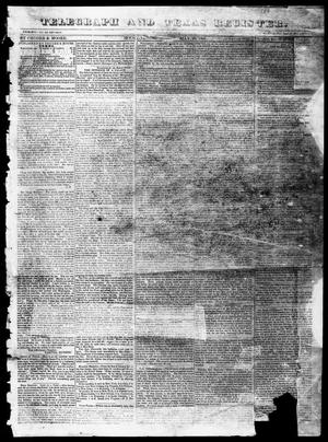 Primary view of object titled 'Telegraph and Texas Register (Houston, Tex.), Vol. 6, No. 26, Ed. 1, Wednesday, May 26, 1841'.