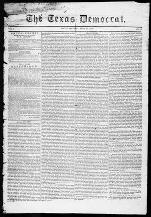 Primary view of object titled 'The Texas Democrat (Austin, Tex.), Vol. 1, No. 13, Ed. 1, Saturday, April 21, 1849'.