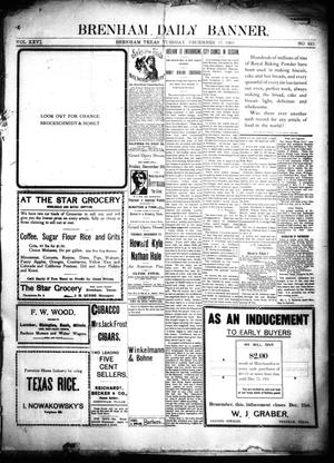 Primary view of object titled 'Brenham Daily Banner. (Brenham, Tex.), Vol. 26, No. 341, Ed. 1 Tuesday, December 17, 1901'.