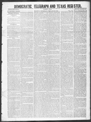 Primary view of object titled 'Democratic Telegraph and Texas Register (Houston, Tex.), Vol. 15, No. 9, Ed. 1, Thursday, February 28, 1850'.
