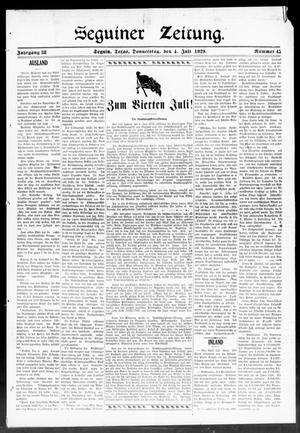 Seguiner Zeitung. (Seguin, Tex.), Vol. 38, No. 45, Ed. 1 Thursday, July 4, 1929