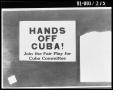 Primary view of Hands Off Cuba Advertisement from Oswald's Home