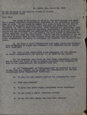 Primary view of object titled '[Letter from E. Seuel to Chairmen of Boards of Control of the Evangelical Lutheran Synod of Missouri, March 26, 1930]'.