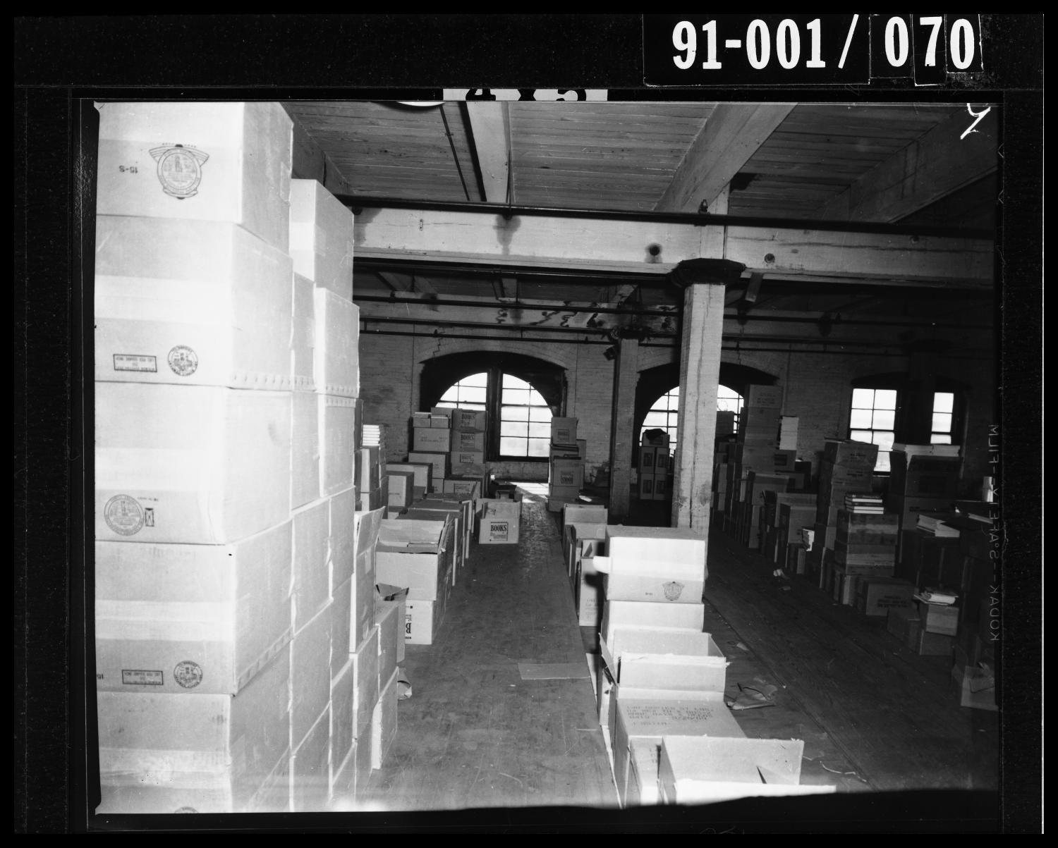 Boxes in the Texas School Book Depository [Negative #1]
                                                
                                                    [Sequence #]: 1 of 1
                                                