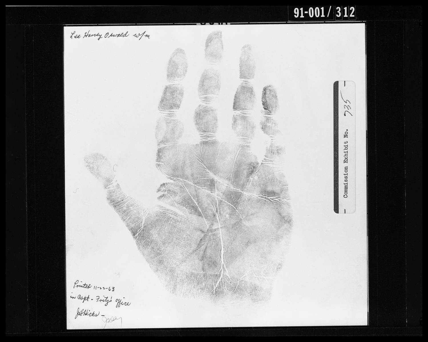 Fingerprint Card: Lee Harvey Oswald, Right Hand
                                                
                                                    [Sequence #]: 1 of 1
                                                