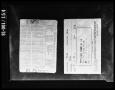 Photograph: Evidence: Tokyo Back and Selective Service Card Back