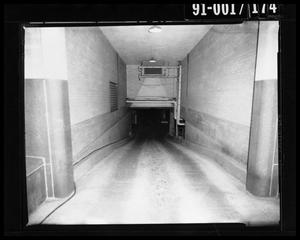 Primary view of object titled 'City Hall Basement, Commerce Street Exit [Negative]'.