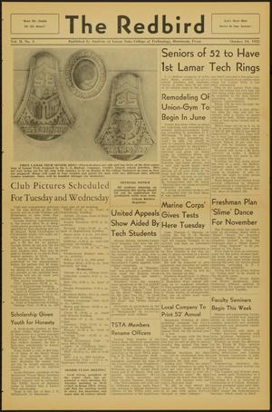 Primary view of object titled 'The Redbird (Beaumont, Tex.), Vol. 2, No. 5, Ed. 1 Friday, October 24, 1952'.