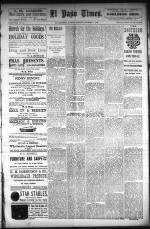 Primary view of object titled 'El Paso Times. (El Paso, Tex.), Vol. Sixth Year, No. 291, Ed. 1 Tuesday, December 7, 1886'.