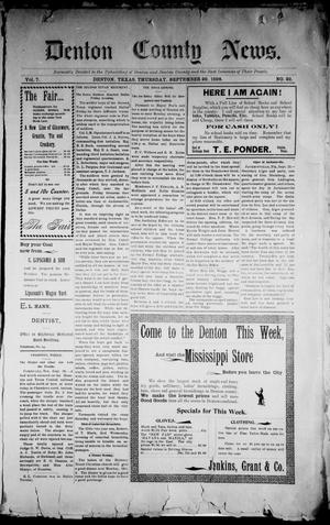 Primary view of object titled 'Denton County News. (Denton, Tex.), Vol. 7, No. 22, Ed. 1 Thursday, September 29, 1898'.