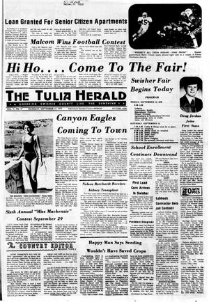 Primary view of object titled 'The Tulia Herald (Tulia, Tex.), Vol. 71, No. 37, Ed. 1 Thursday, September 13, 1979'.