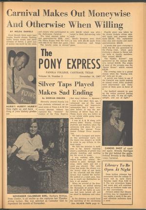 Primary view of object titled 'The Pony Express (Carthage, Tex.), Vol. 19, No. 2, Ed. 1 Tuesday, November 14, 1967'.