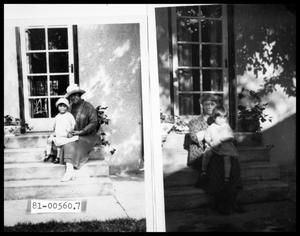 Primary view of object titled 'Grandmother and Virginia Lee on Back Steps; Mother and Virginia Lee on Back Steps'.