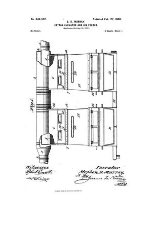 Primary view of object titled 'Cotton-Elevator And Gin-Feeder.'.