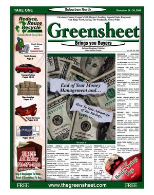Primary view of object titled 'Greensheet (Houston, Tex.), Vol. 39, No. 558, Ed. 1 Wednesday, December 24, 2008'.