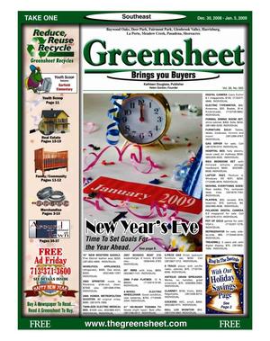 Primary view of object titled 'Greensheet (Houston, Tex.), Vol. 39, No. 565, Ed. 1 Tuesday, December 30, 2008'.