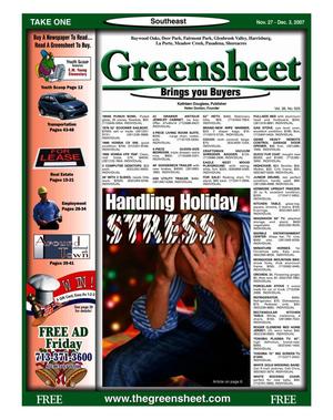 Primary view of object titled 'Greensheet (Houston, Tex.), Vol. 38, No. 505, Ed. 1 Tuesday, November 27, 2007'.