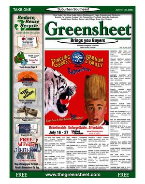 Primary view of object titled 'Greensheet (Houston, Tex.), Vol. 39, No. 278, Ed. 1 Tuesday, July 15, 2008'.