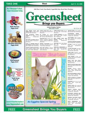 Primary view of object titled 'Greensheet (Houston, Tex.), Vol. 37, No. 118, Ed. 1 Friday, April 14, 2006'.