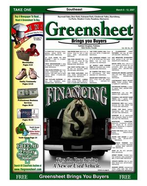 Primary view of object titled 'Greensheet (Houston, Tex.), Vol. 38, No. 49, Ed. 1 Tuesday, March 6, 2007'.