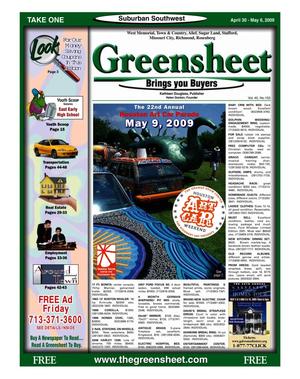 Primary view of object titled 'Greensheet (Houston, Tex.), Vol. 40, No. 153, Ed. 1 Thursday, April 30, 2009'.