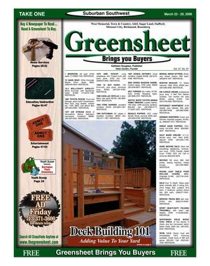 Primary view of object titled 'Greensheet (Houston, Tex.), Vol. 37, No. 81, Ed. 1 Thursday, March 23, 2006'.