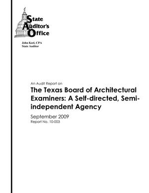 Primary view of object titled 'An Audit Report on the Texas Board of Architectural Examiners: A Self-directed, Semi-independent Agency'.