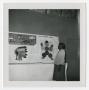 Photograph: [Woman Looking at Elroy Elementary School Display]
