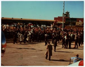 Primary view of object titled '[A Crowd Standing on the Runway at Dallas Love Field]'.