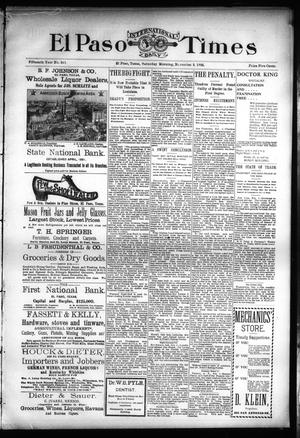Primary view of object titled 'El Paso International Daily Times (El Paso, Tex.), Vol. Fifteenth Year, No. 261, Ed. 1 Saturday, November 2, 1895'.